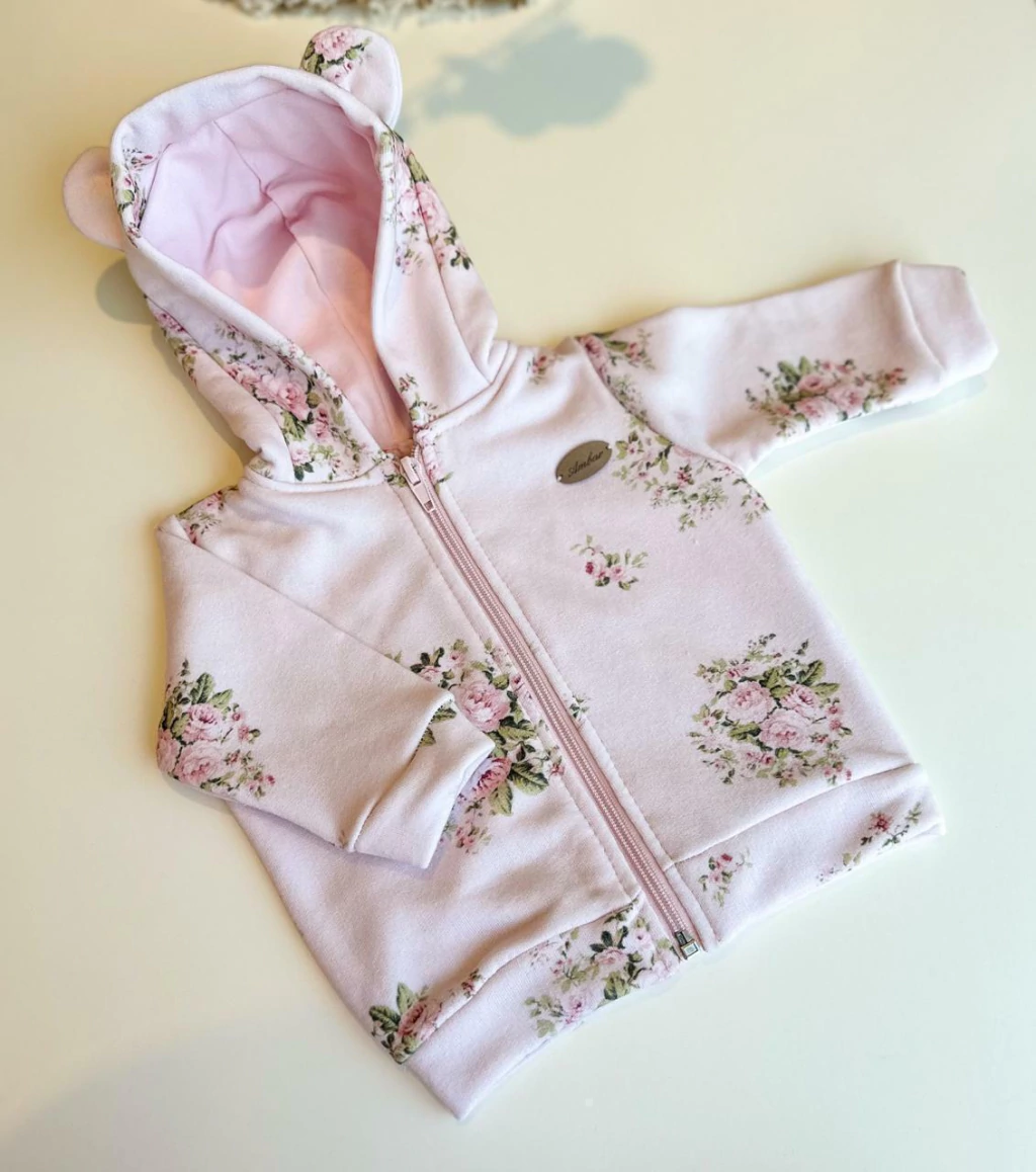 CAMPERA RUSTICA FLOR FONDO ROSA (SE VENDE EN CONJUNTO CON EL PANTLON)